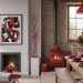 red accent color home decor